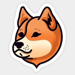 Cute Minimal Shiba Inu dog, Shiba Lover Sticker